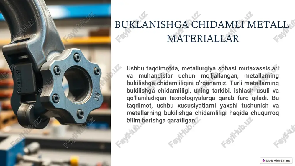 buklanishga chidamli metall materiallar — PDF