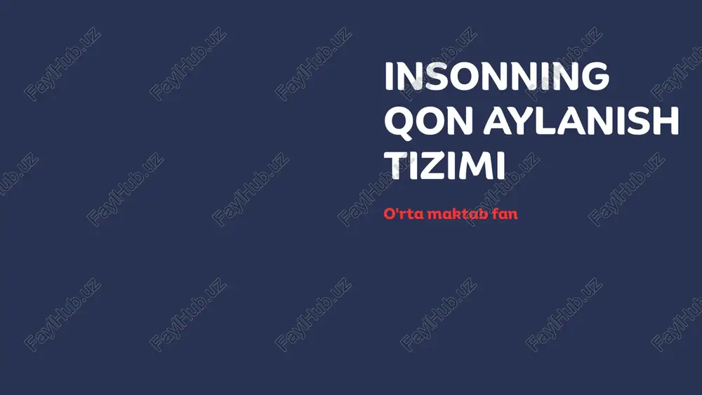 qon aylanish tizimi — PPTX