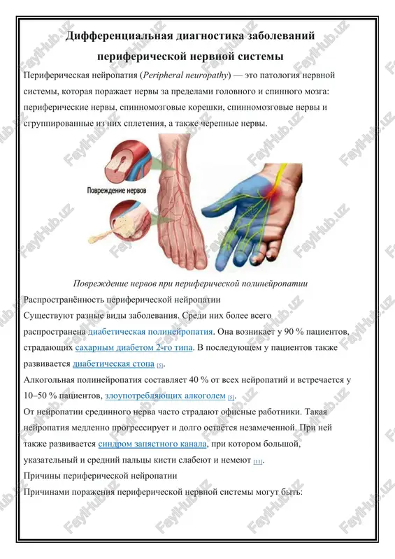 differentsialnaya diagnostika zabolevaniy perifericheskoy nervnoy sistemi — DOCX