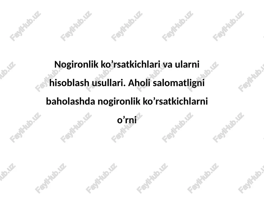 nogironlik va uning tekshiruv usullari — PPTX