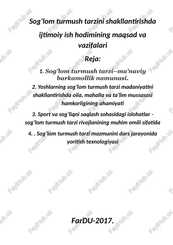 sog’lom turmush tarzi — DOCX