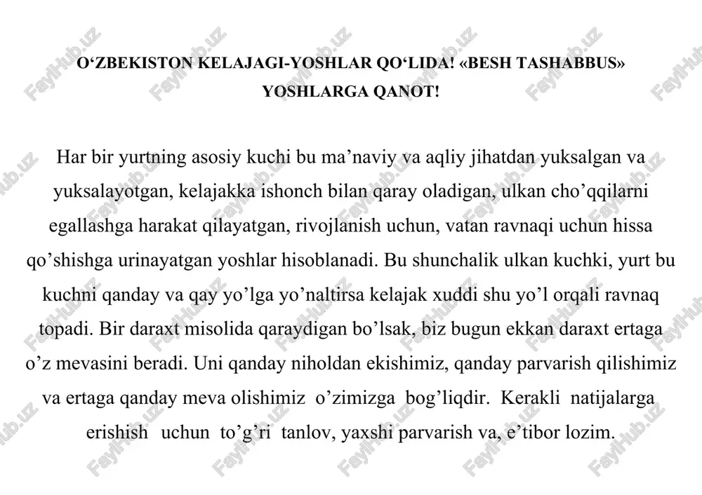 besh tashabbos — DOCX