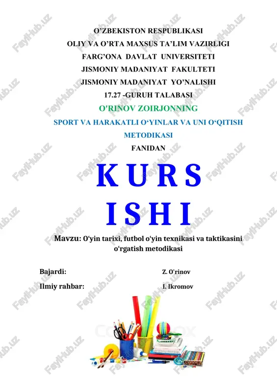 sport va harakatli o‘yinlar va uni o‘qitish metodikasi — DOCX