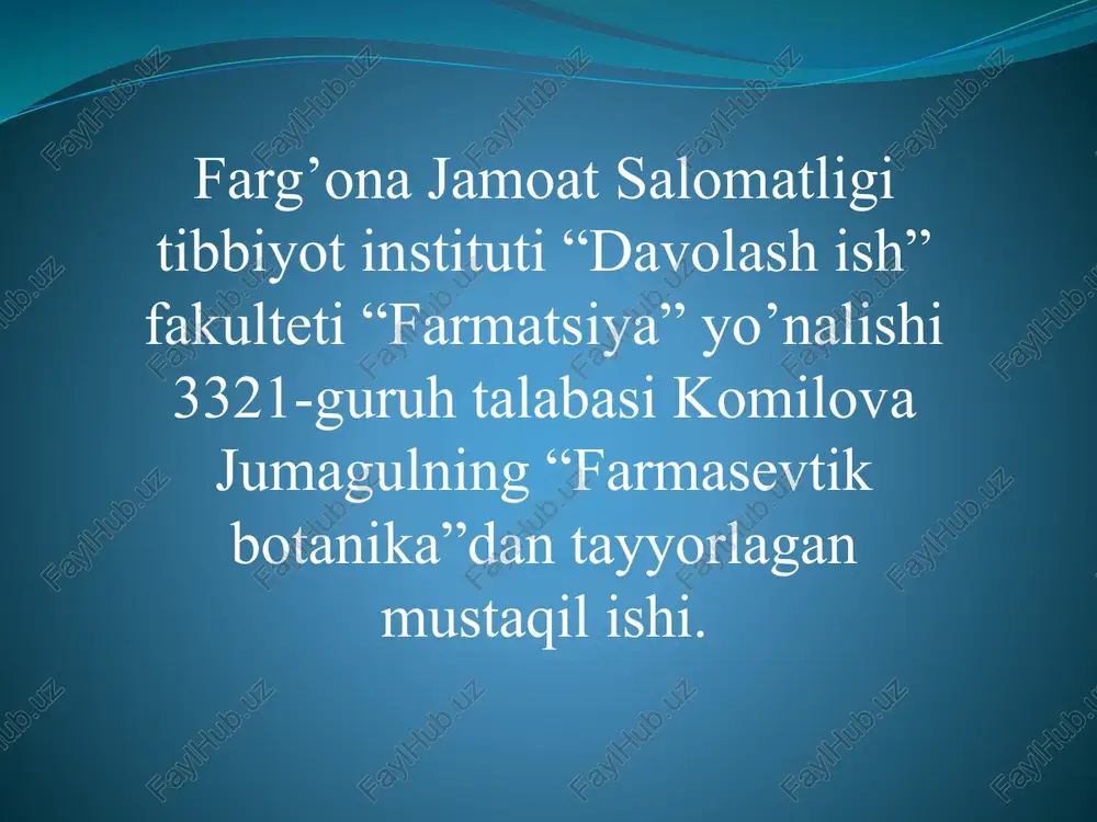farmasevtik botanika — PPTX