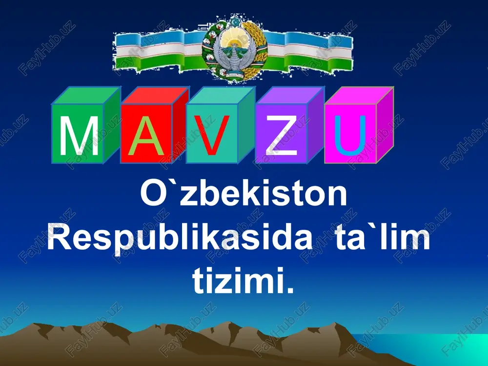o'zbekiston respublikasida ta`lim tizimi — PPT