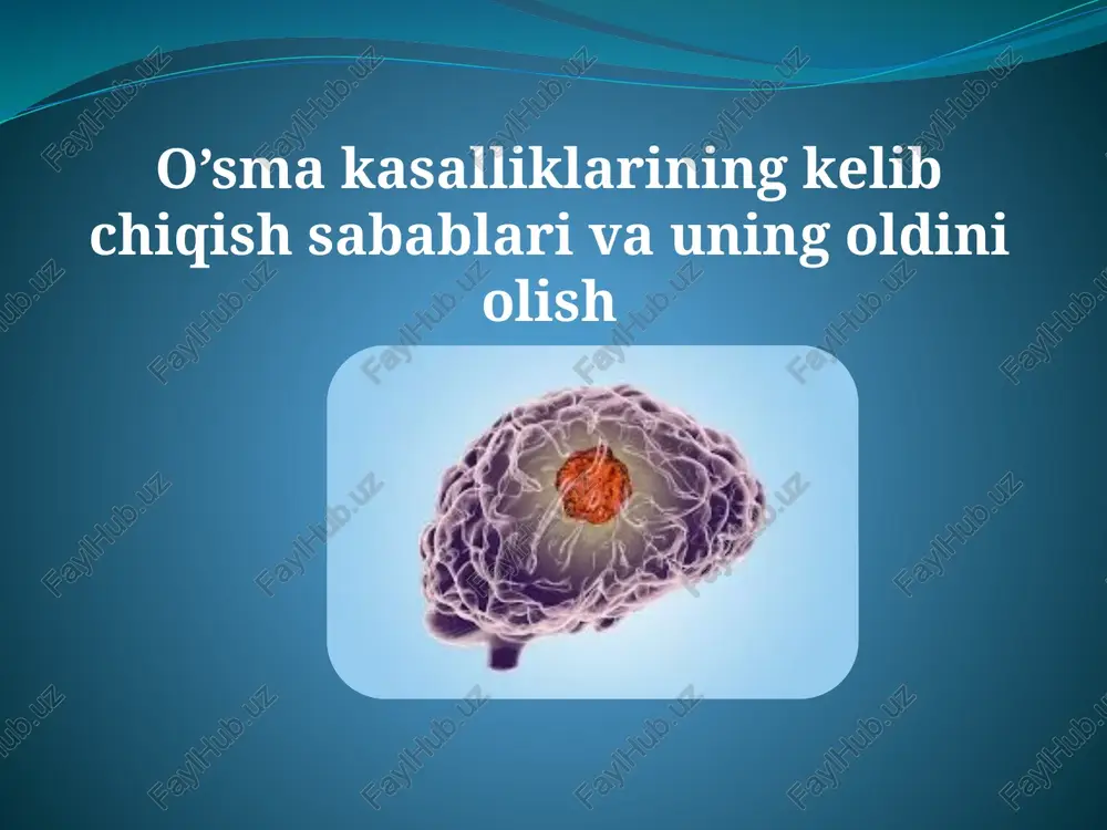 o’smakasalliklariningkelibchiqishsabablarivauningoldiniolish — PPTX