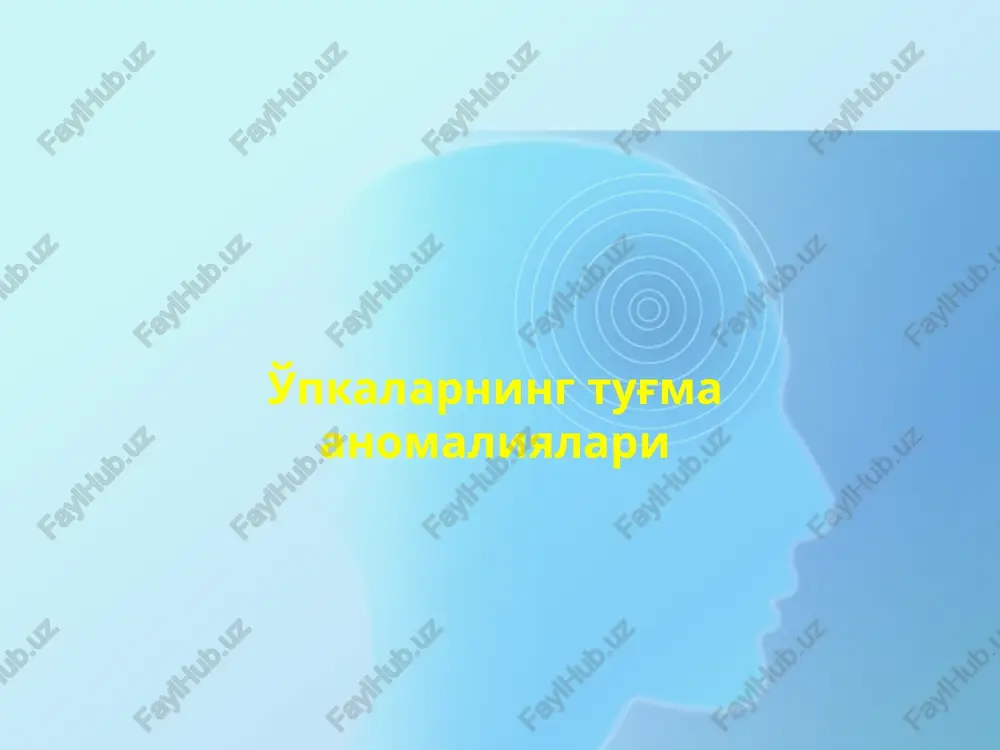 o'pkalarning tug'ma anomaliyalari — PPT