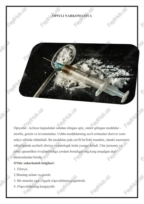 opiyli narkomaniya — DOCX