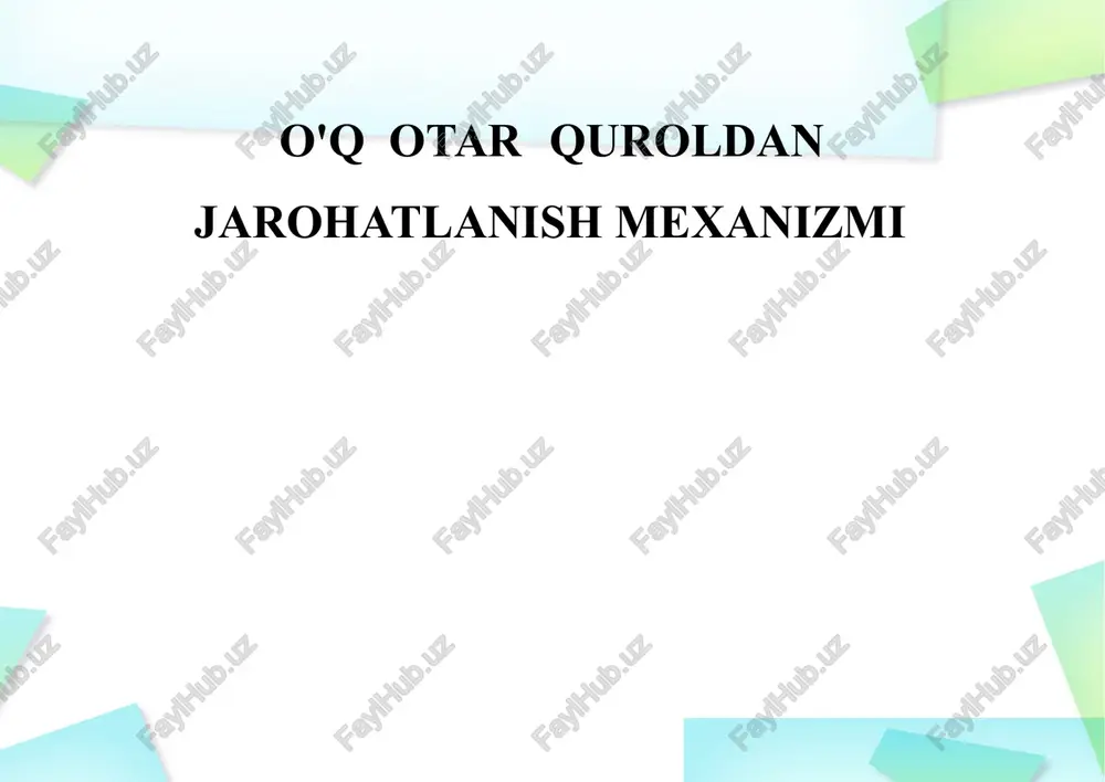 jarohatlanish mexanizmi — PPTX