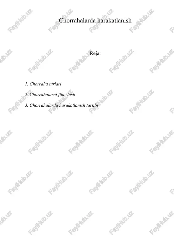 chorrahalarda harakatlanish — DOCX