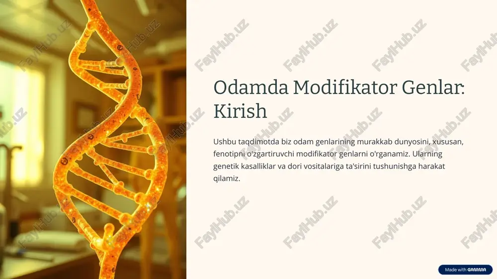 odamda modifikator genlar — PPTX