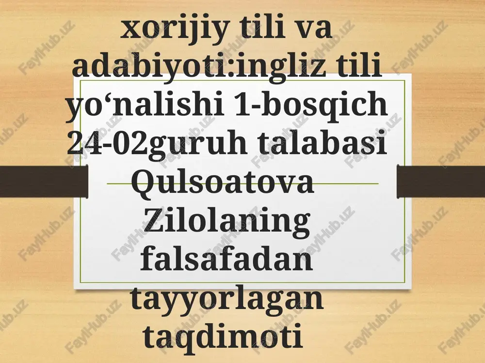 qadriyatlar falsafasi — PPTX