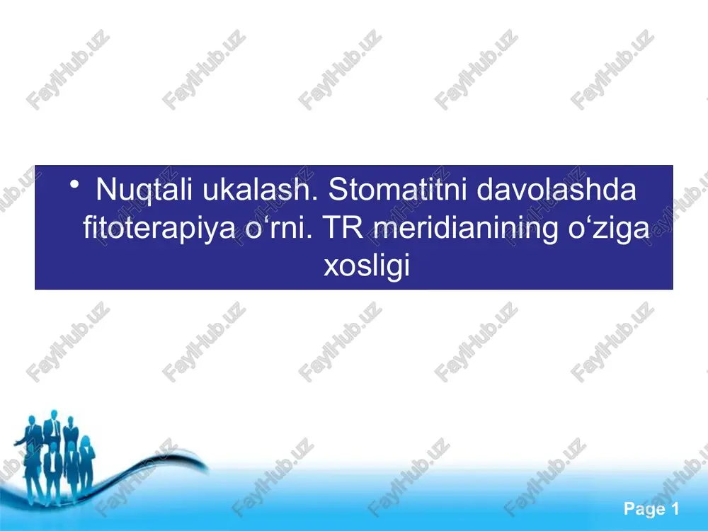 nuqtali ukalash (akupressura) — PPTX