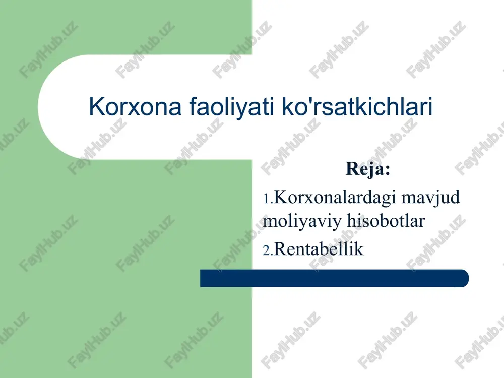 moliyaviy hisobotlar tizimi — PPT