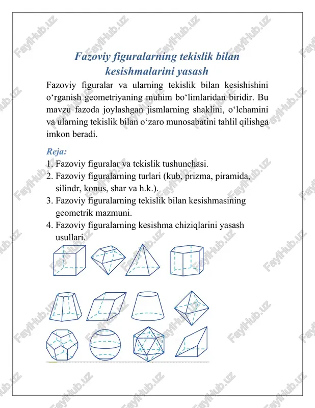 fazoviy figuralar va tekislik — DOCX