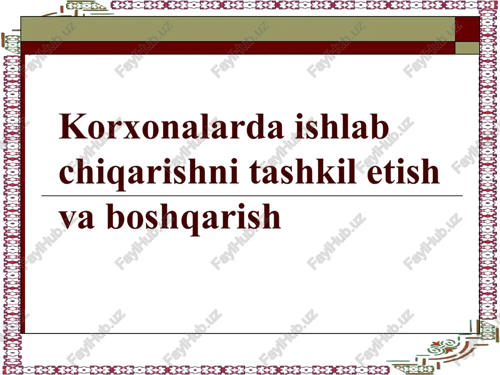 boshqarish va menejment — PPT