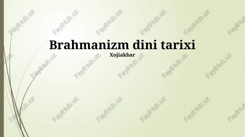 brahmanizm dini tarixi — PPTX