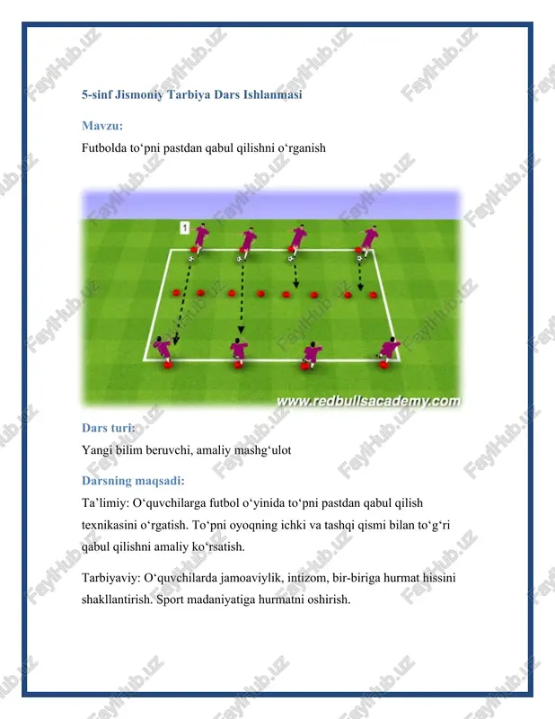 5-sinf jismoniy tarbiya dars ishlanmasi — DOCX