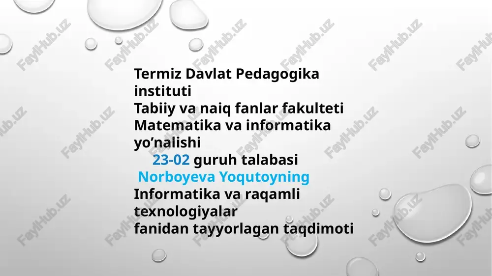 sonlarni bir sanoq sistemasidan boshqa sanoq sistemasiga o’tkazish — PPTX