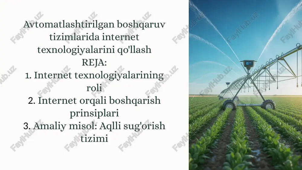 avtomatlashtirilgan boshqaruv tizimlari — PPTX