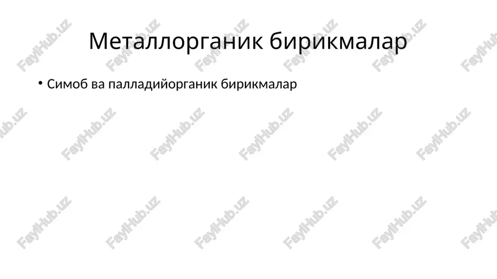 simob va palladiyorganik birikmalar — PPTX