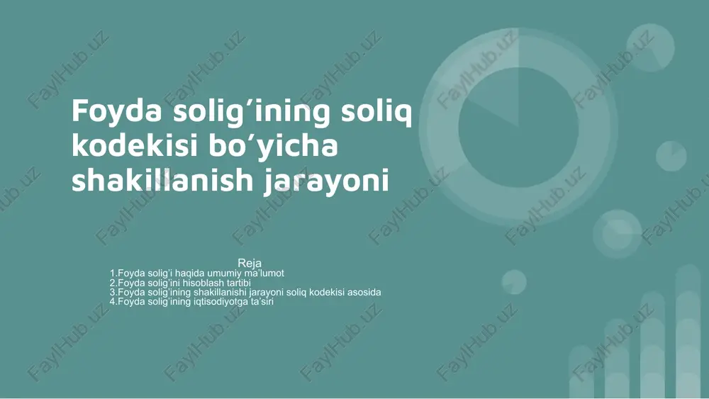 foyda solig’ining iqtisodiyotga ta’siri — PPTX