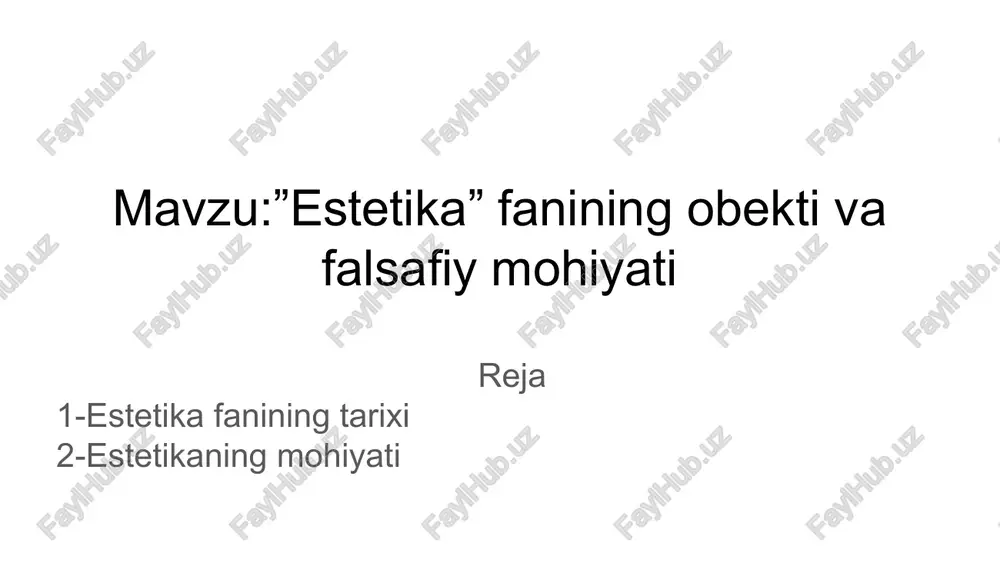 estetika — PPTX