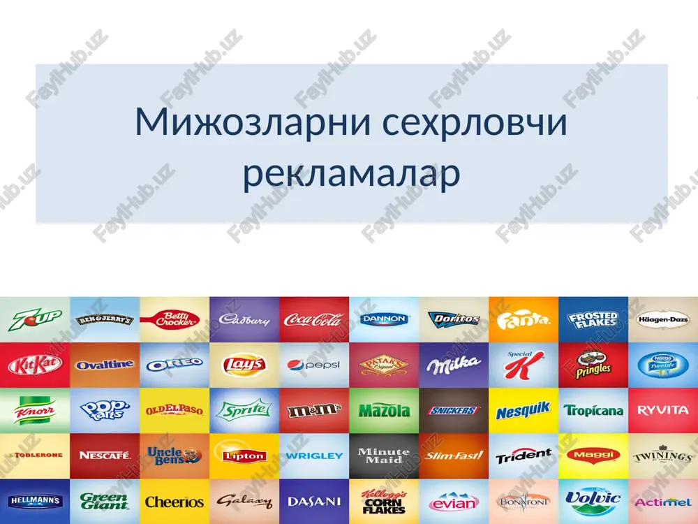 reklama bermaslik sabablari — PPTX