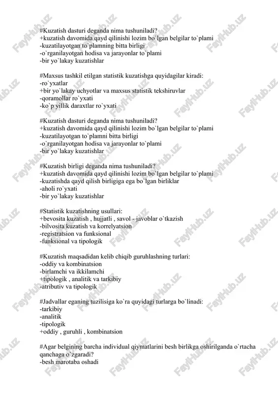 kuzatish dasturi — DOCX