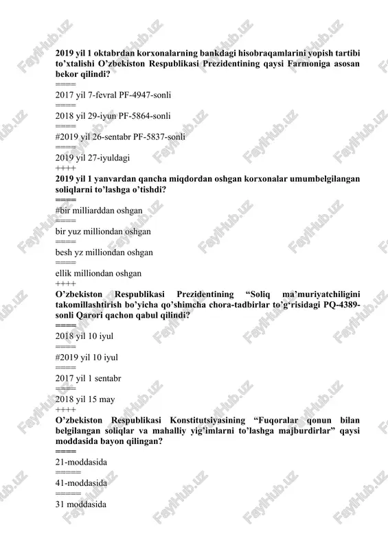 o'zbekiston respublikasi prezidenti farmoni — DOCX