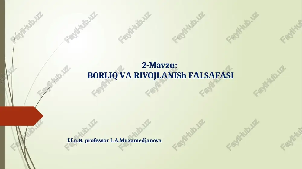 borliq varivojlanishfalsafasi — PPTX