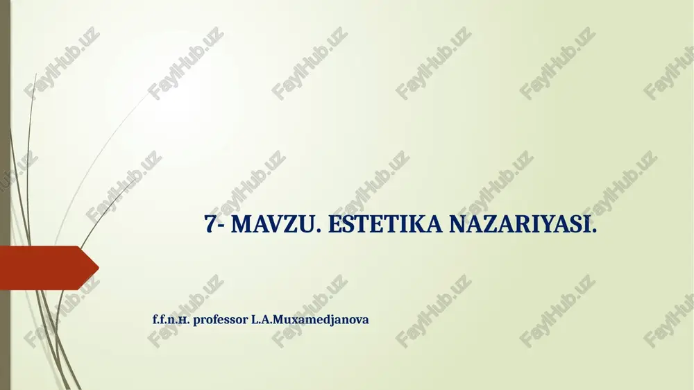 estetika nazariyasi — PPTX