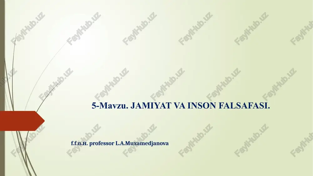 jamiyat va inson falsafasi — PPTX