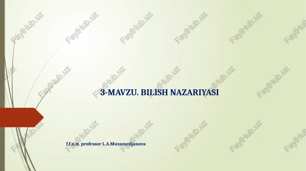 bilish nazariyasi — PPTX