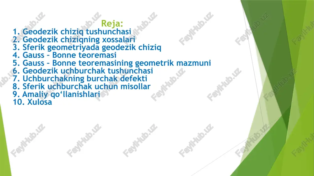 geodezik chiziq — PPTX