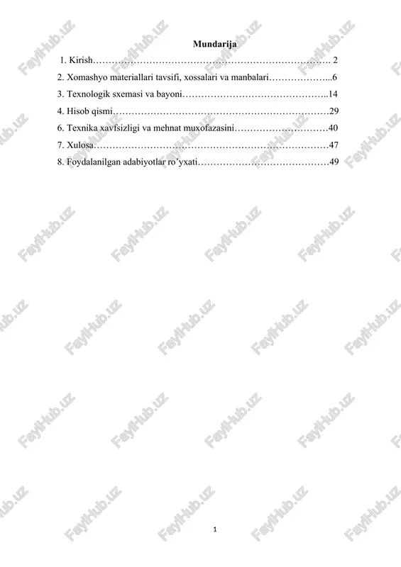asbest tsement plitasi sanoati — DOCX