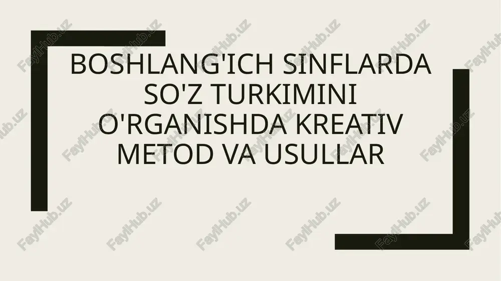 so‘zturklar va ularning o'rgatilishi — PPTX