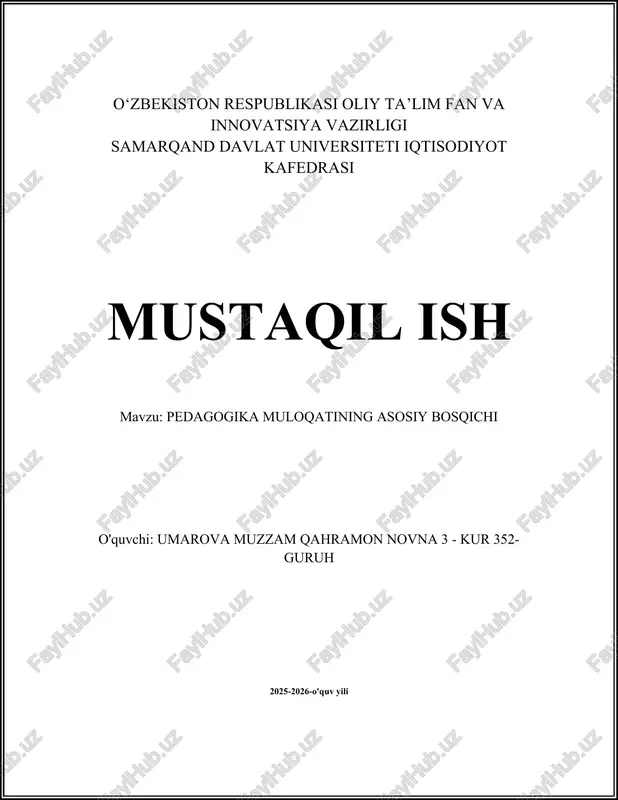 pedagogika muloqati — DOCX