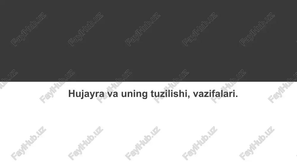 hujayra — PPTX