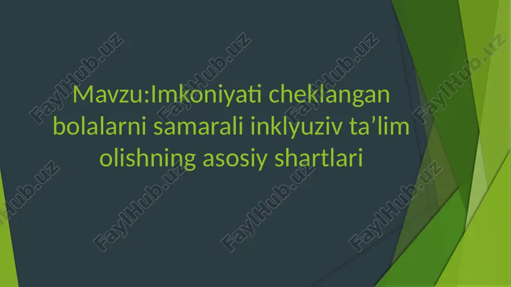 imkoniyat cheklangan bolalar — PPTX