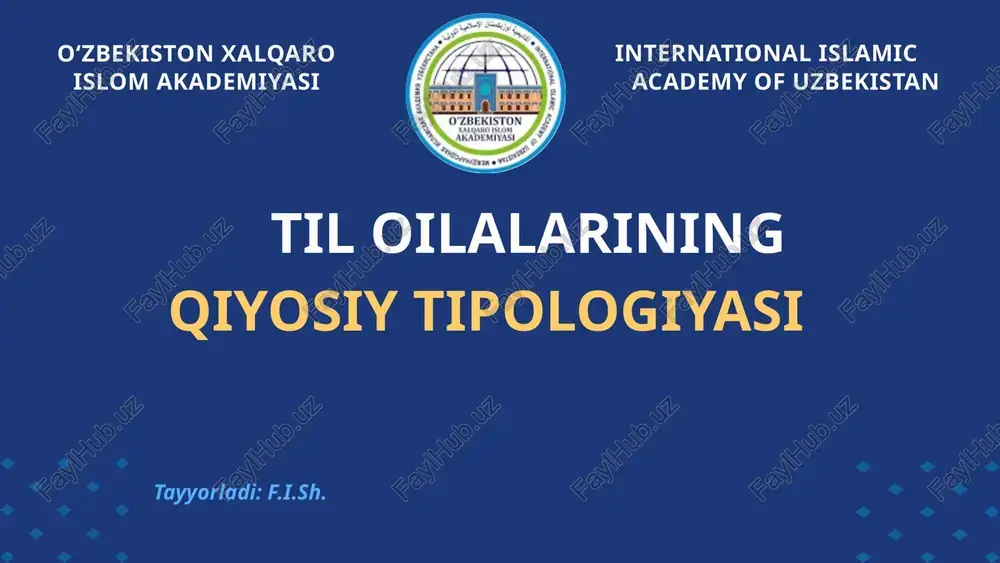 tilning o'zbekistonda xalqaro islam akademiyasi — PPTX