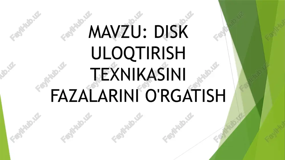 disk uloqtirish texnikasini fazalarini o'rgatish — PPTX