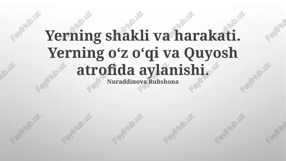 yerning shakli va harakati — PPTX