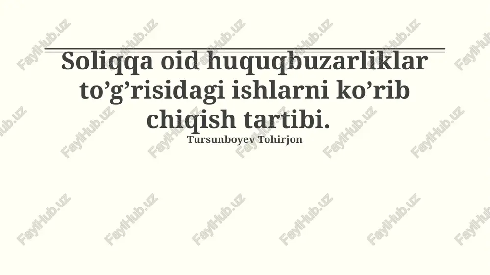 soliqqa oid huquqbuzarliklar — PPTX