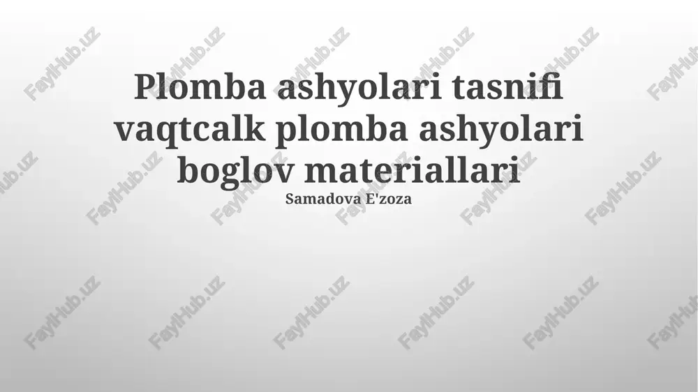 kaltsiy gidroksidli materiallar — PPTX