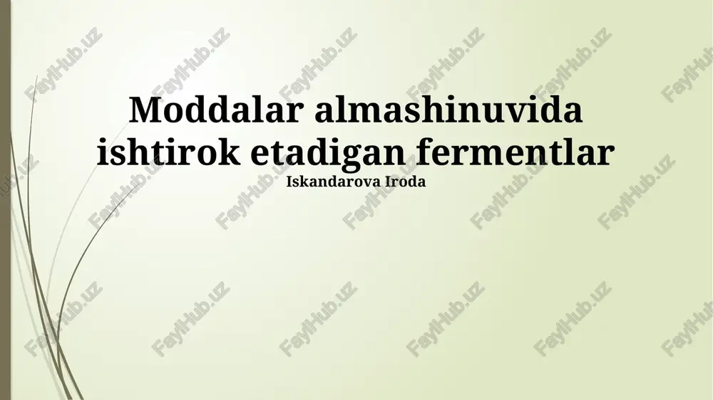 siydik kislotasi sikli fermentlari — PPTX