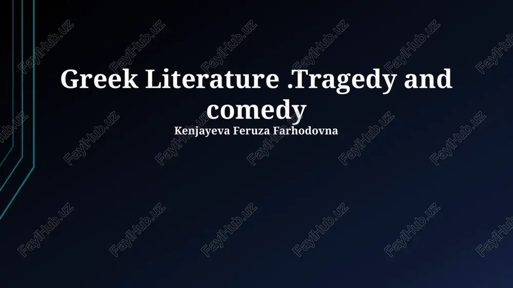 greek literature.tragedy and comedy — PPTX