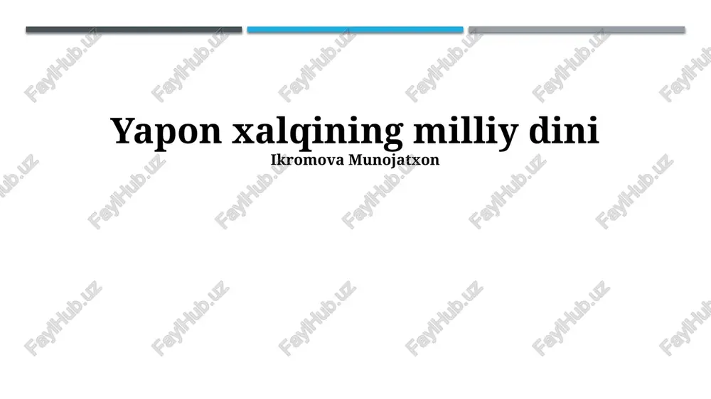 shintoning yapon jamiyatidagi roli — PPTX
