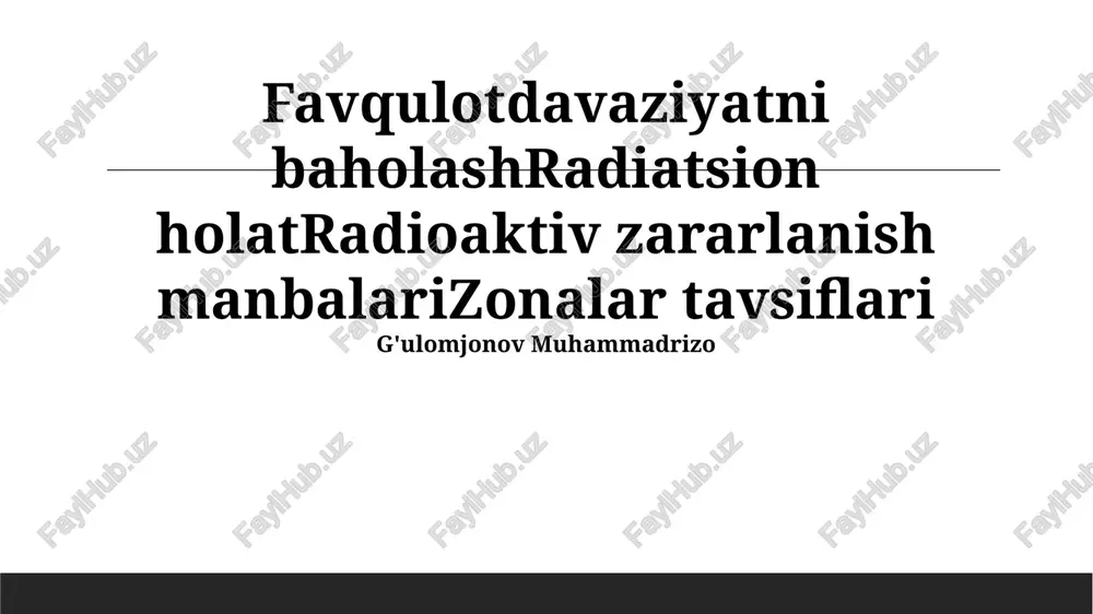 radiatsion holat — PPTX