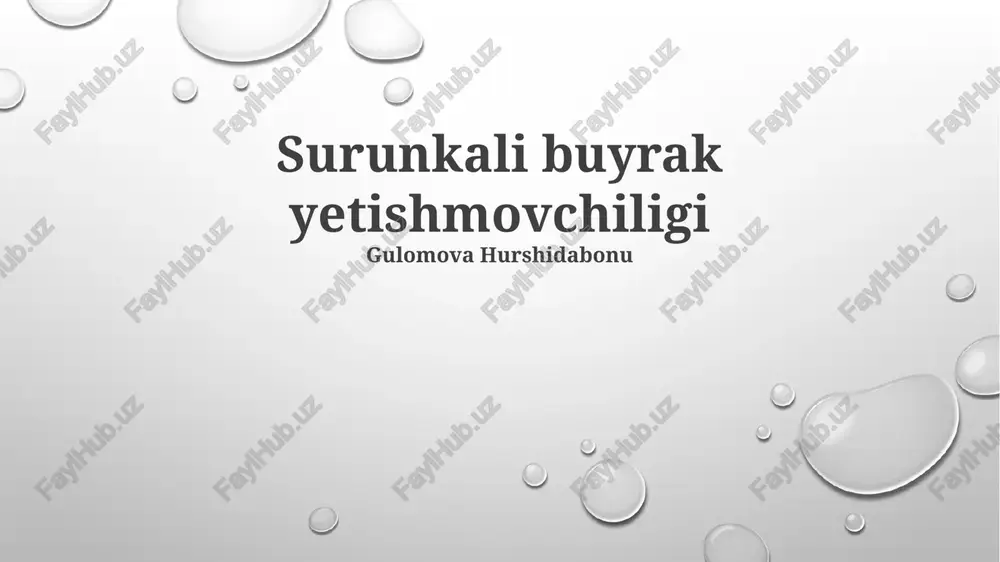 surunkali buyrak yetishmovchiligi — PPTX